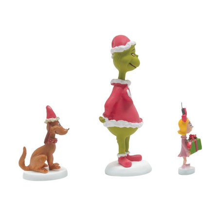 Department 56 Grinch Village Grinch, Max & Cindy-Lou Who Accessory