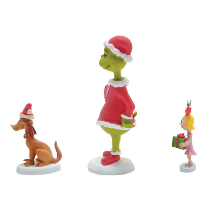 Department 56 Grinch Village Grinch, Max & Cindy-Lou Who Accessory