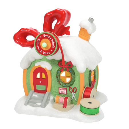 Department 56 Grinch Village Every Who's Ribbon & Bows Lit Building