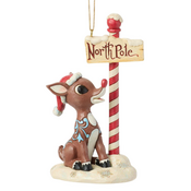 Jim Shore Jim Shore Rudolph by North Pole Sign Ornament