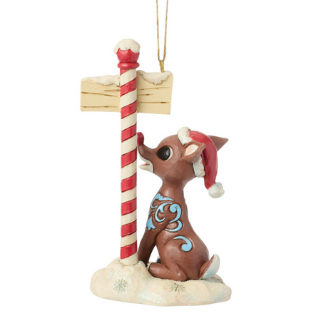 Jim Shore Jim Shore Rudolph by North Pole Sign Ornament