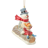 Jim Shore Jim Shore Frosty & Karen in Log Sled Ornament