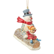 Jim Shore Jim Shore Frosty & Karen in Log Sled Ornament