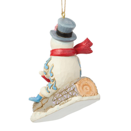 Jim Shore Jim Shore Frosty & Karen in Log Sled Ornament