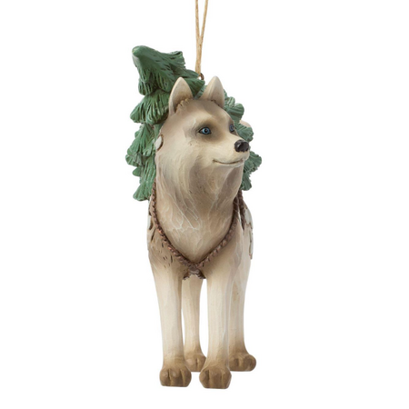 Jim Shore Jim Shore Woodland Husky with Tree Ornament