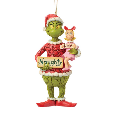Jim Shore Jim Shore Grinch and  Cindy Lou with Sign Ornament