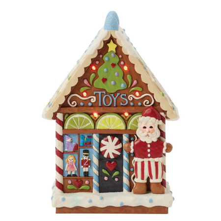 Jim Shore Jim Shore Gingerbread LED Toy Shop Figurine