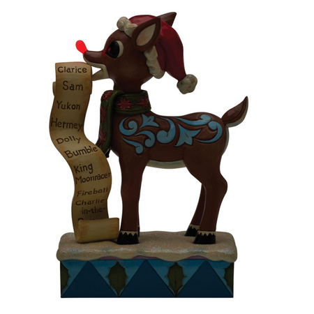 Jim Shore Jim Shore Rudolph with List in Mouth LED Figurine