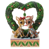 Jim Shore Jim Shore Rudolph & Clarice Heart Wreath LED Figurine