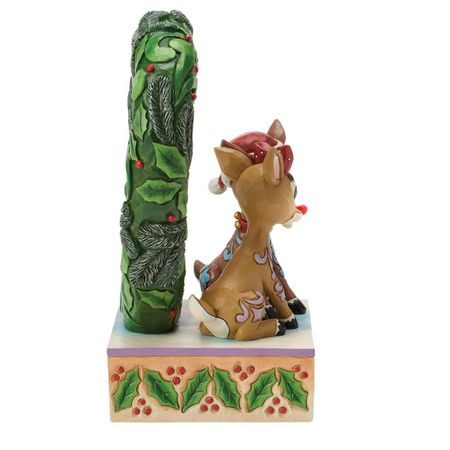 Jim Shore Jim Shore Rudolph & Clarice Heart Wreath LED Figurine