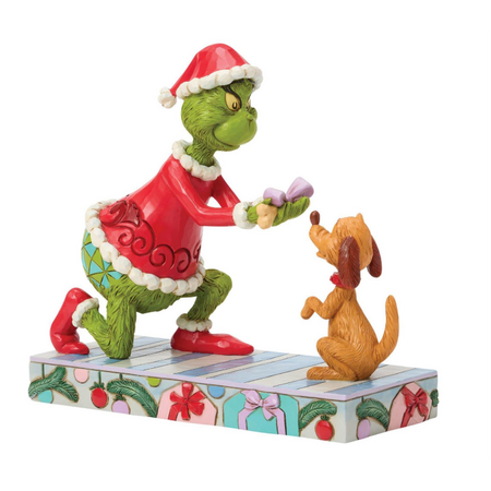 Jim Shore Jim Shore Grinch Giving Max a Bone Figurine