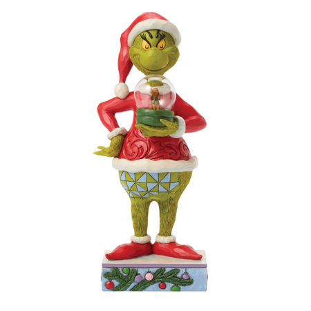 Jim Shore Jim Shore Grinch Holding Dome with Max Figurine