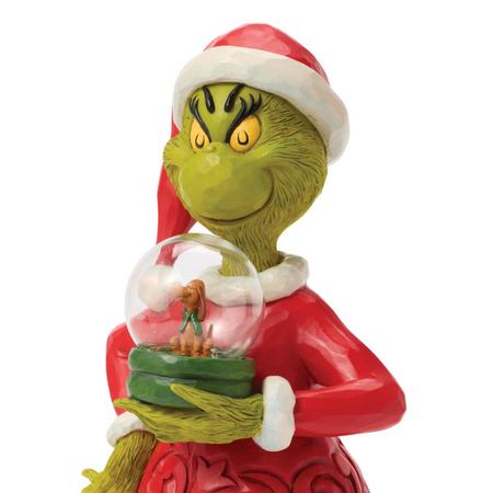 Jim Shore Jim Shore Grinch Holding Dome with Max Figurine