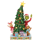 Jim Shore Jim Shore Grinch, Cindy, Max Peeking by LED Tree Figurine
