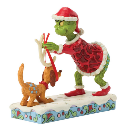 Jim Shore Jim Shore Grinch Trying Antlers on Max Figurine