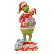 Jim Shore Jim Shore Grinch Holding Gift with Max Figurine