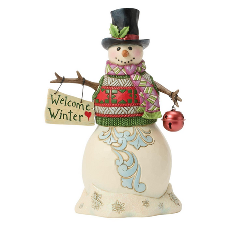 Jim Shore Jim Shore Snowman and Hanging Sign Figurine