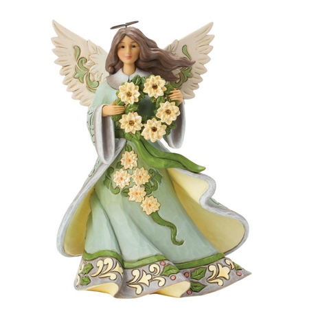 Jim Shore Jim Shore Opal & Moss Poinsettia Angel Figurine