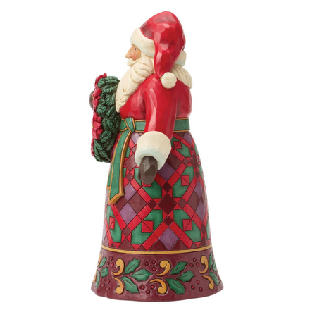 Jim Shore Jim Shore Santa with Wreath & Poinsettia Figurine