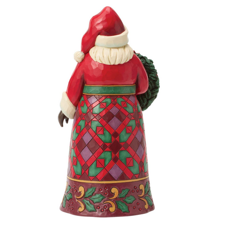 Jim Shore Jim Shore Santa with Wreath & Poinsettia Figurine