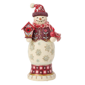 Jim Shore Jim Shore Snowman Nutcracker Red & Pink Figurine