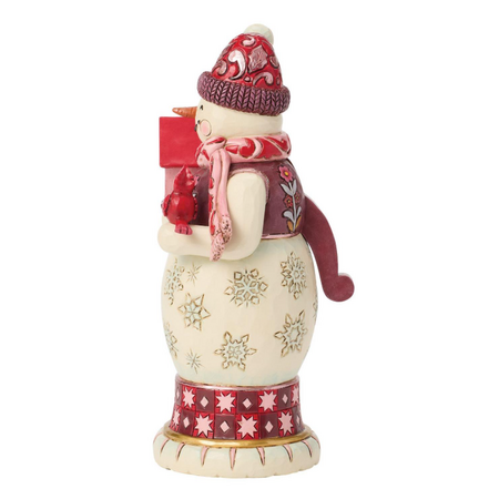 Jim Shore Jim Shore Snowman Nutcracker Red & Pink Figurine