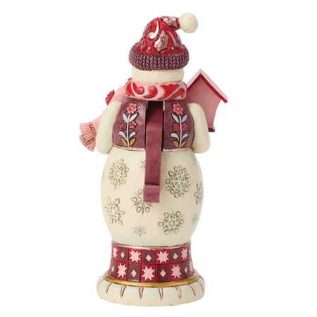 Jim Shore Jim Shore Snowman Nutcracker Red & Pink Figurine