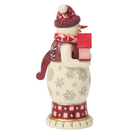 Jim Shore Jim Shore Snowman Nutcracker Red & Pink Figurine