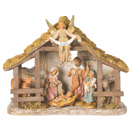 Fontanini Fontanini 7 Piece Straw Roof Nativity Set 5" Collection