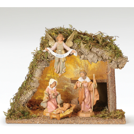 Fontanini Fontanini 4 Piece Lighted Nativity Set with Italian Stable 5" Collection