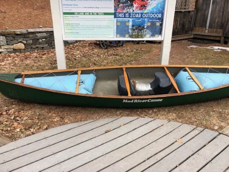Jonathon Bevins Mad River ME? Solo Canoe- Green - consignment