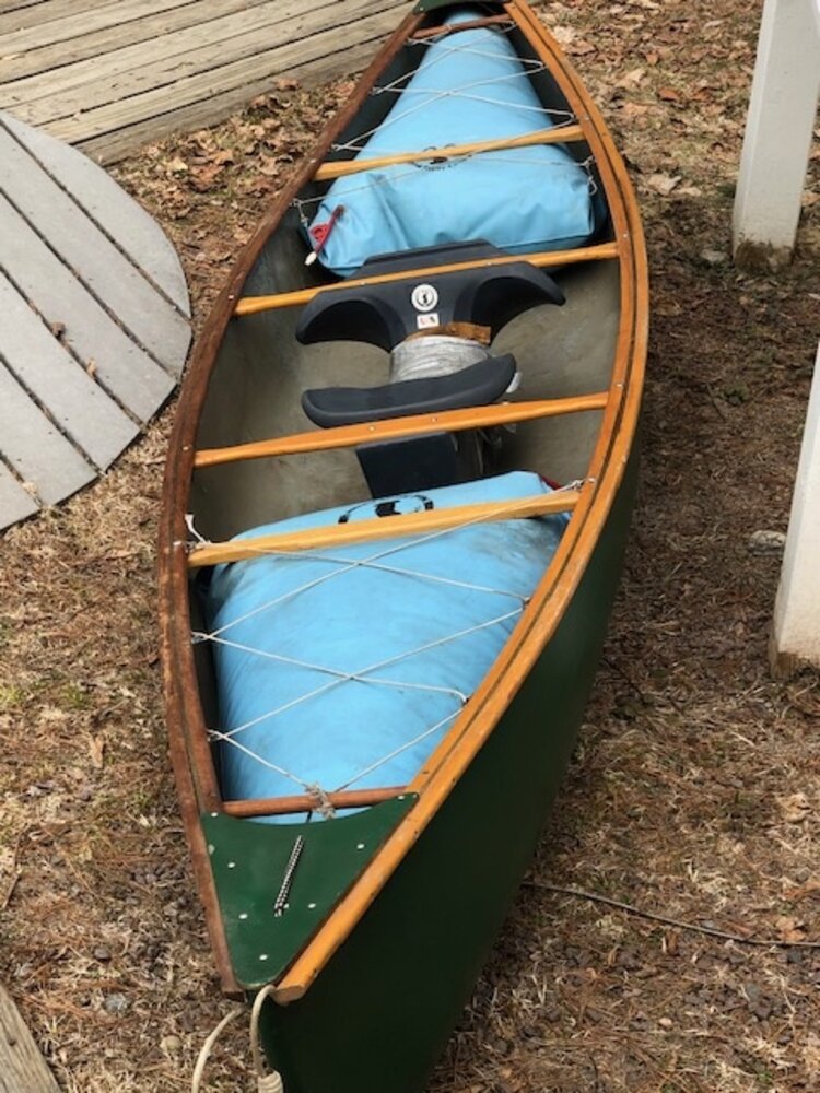 Jonathon Bevins Mad River ME? Solo Canoe- Green - consignment