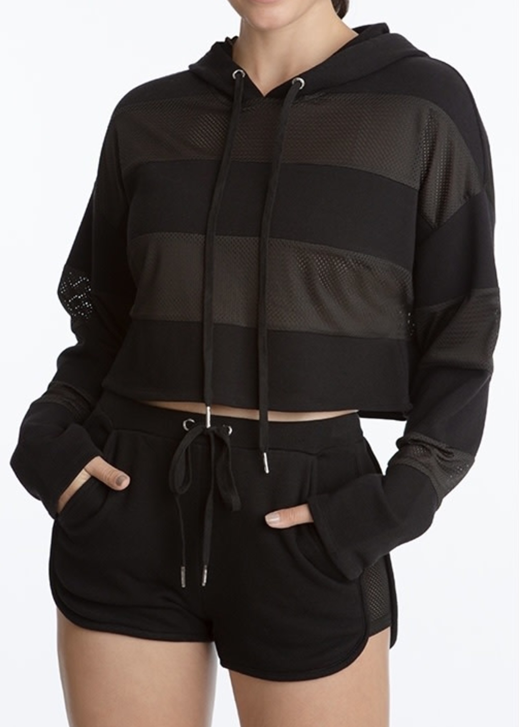 mesh pullover hoodie