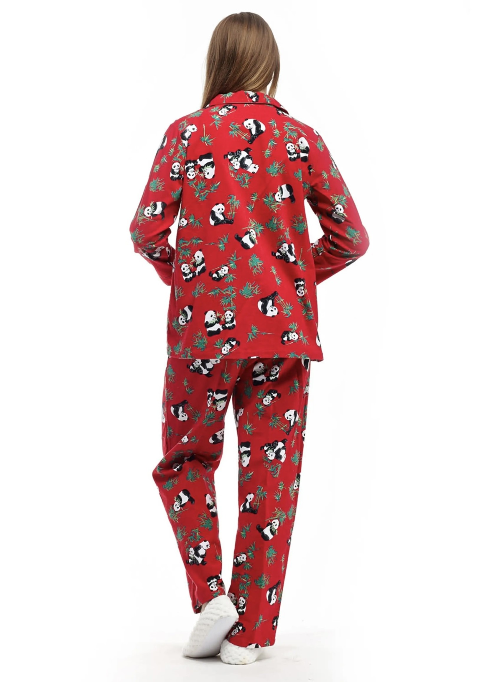 La Cera Flannel Pajama Set - Panda