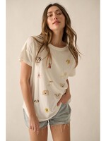 Promesa USA Doodle Dogs Round-Neck Vintage-Wash Graphic Tee