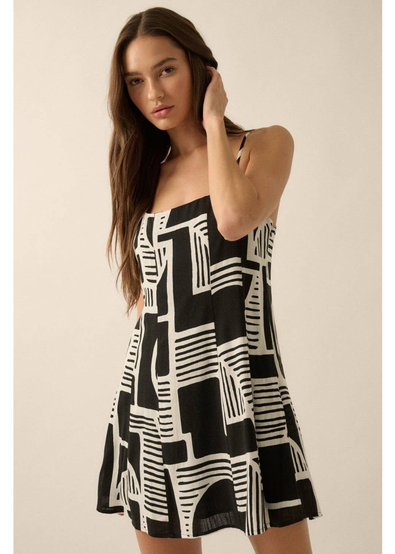 Promesa USA Abstract-Print A-Line Cami Mini Dress