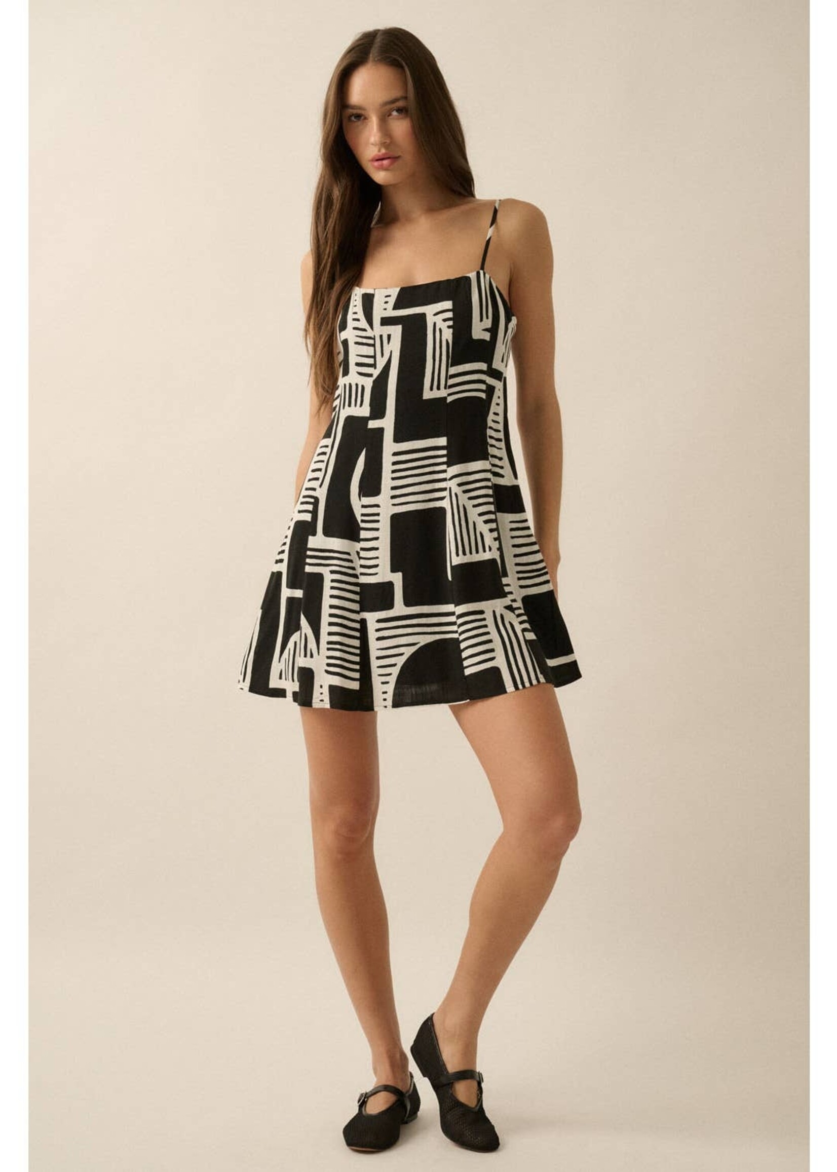 Promesa USA Abstract-Print A-Line Cami Mini Dress