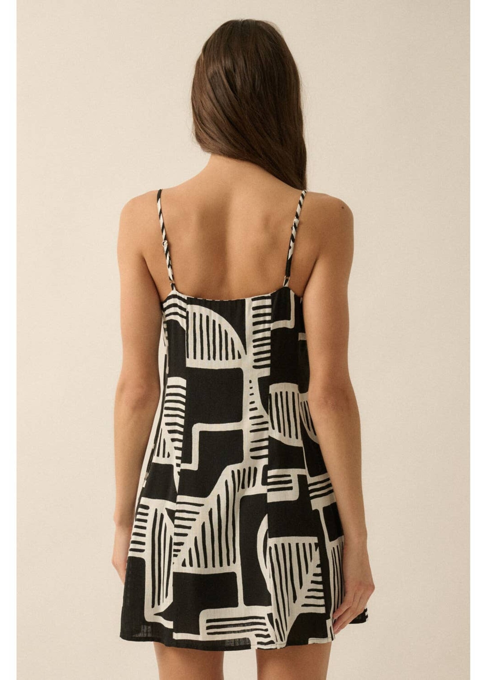 Promesa USA Abstract-Print A-Line Cami Mini Dress
