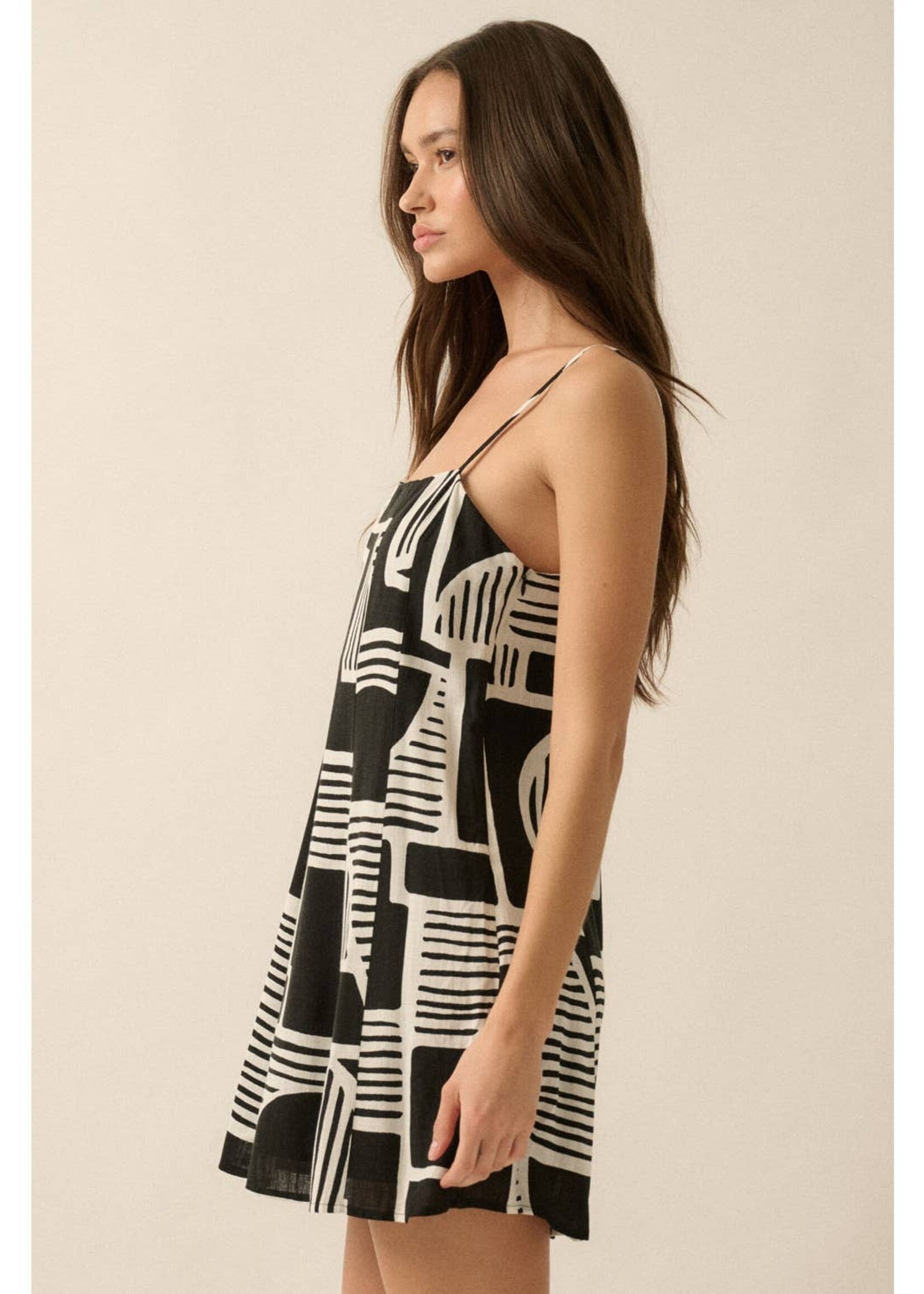 Promesa USA Abstract-Print A-Line Cami Mini Dress