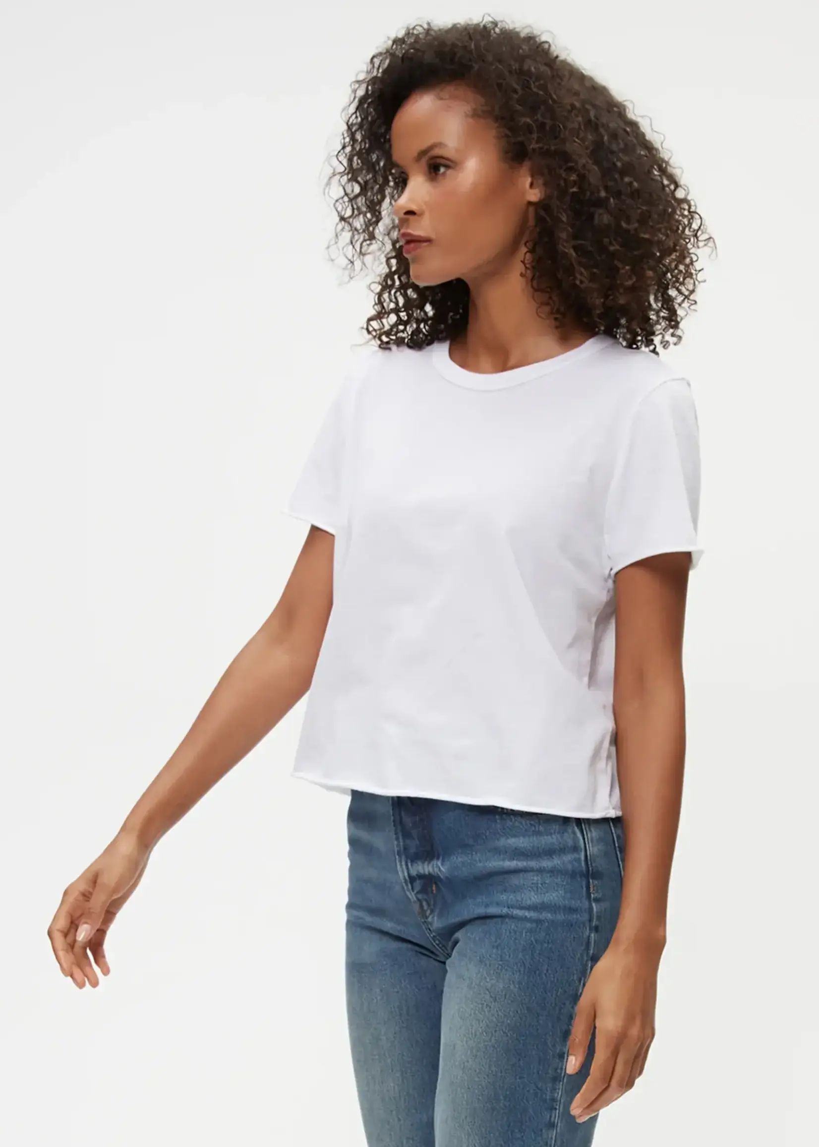 Michael Stars Jackie Raw Edge Crew Neck Tee