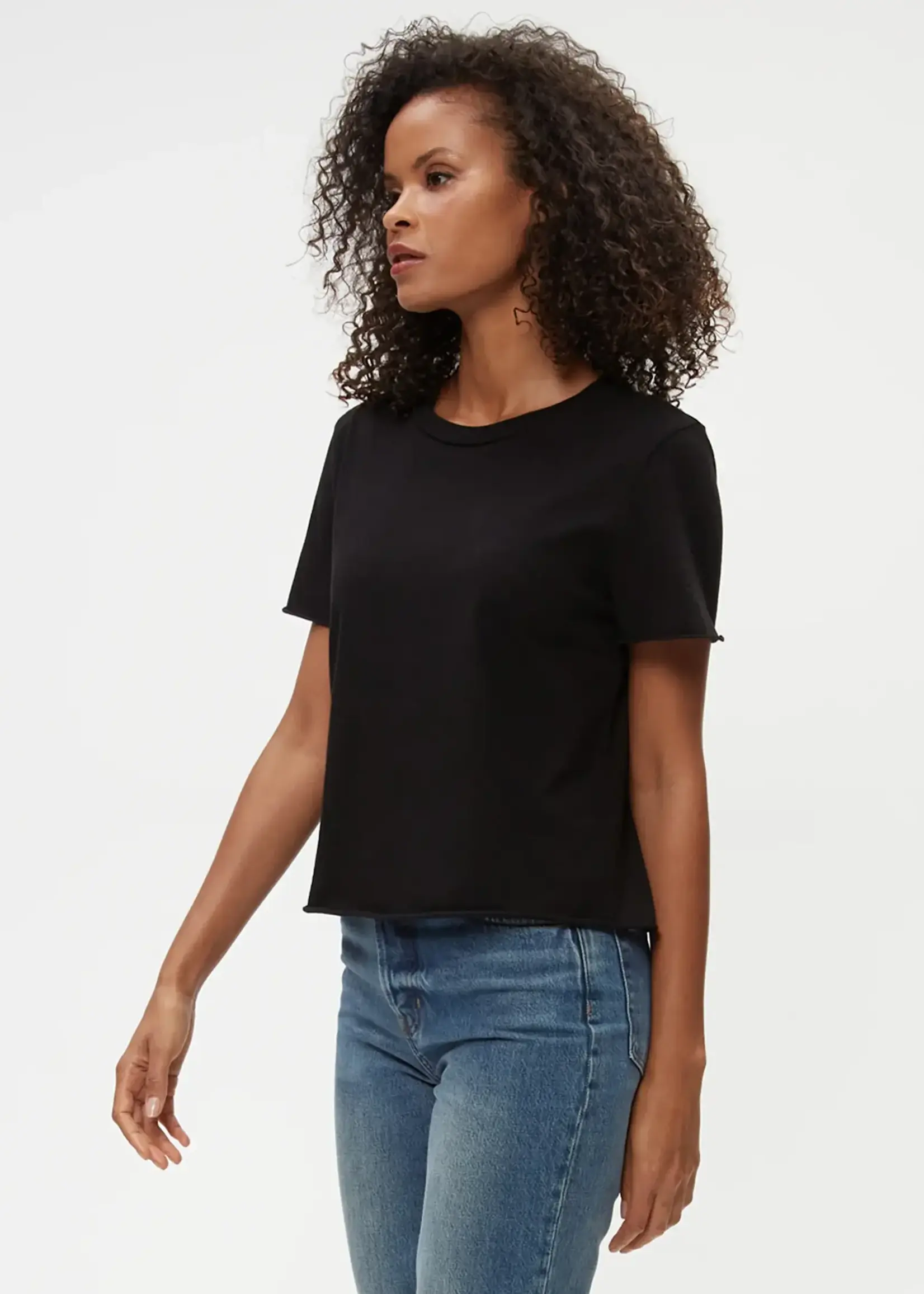 Michael Stars Jackie Raw Edge Crew Neck Tee