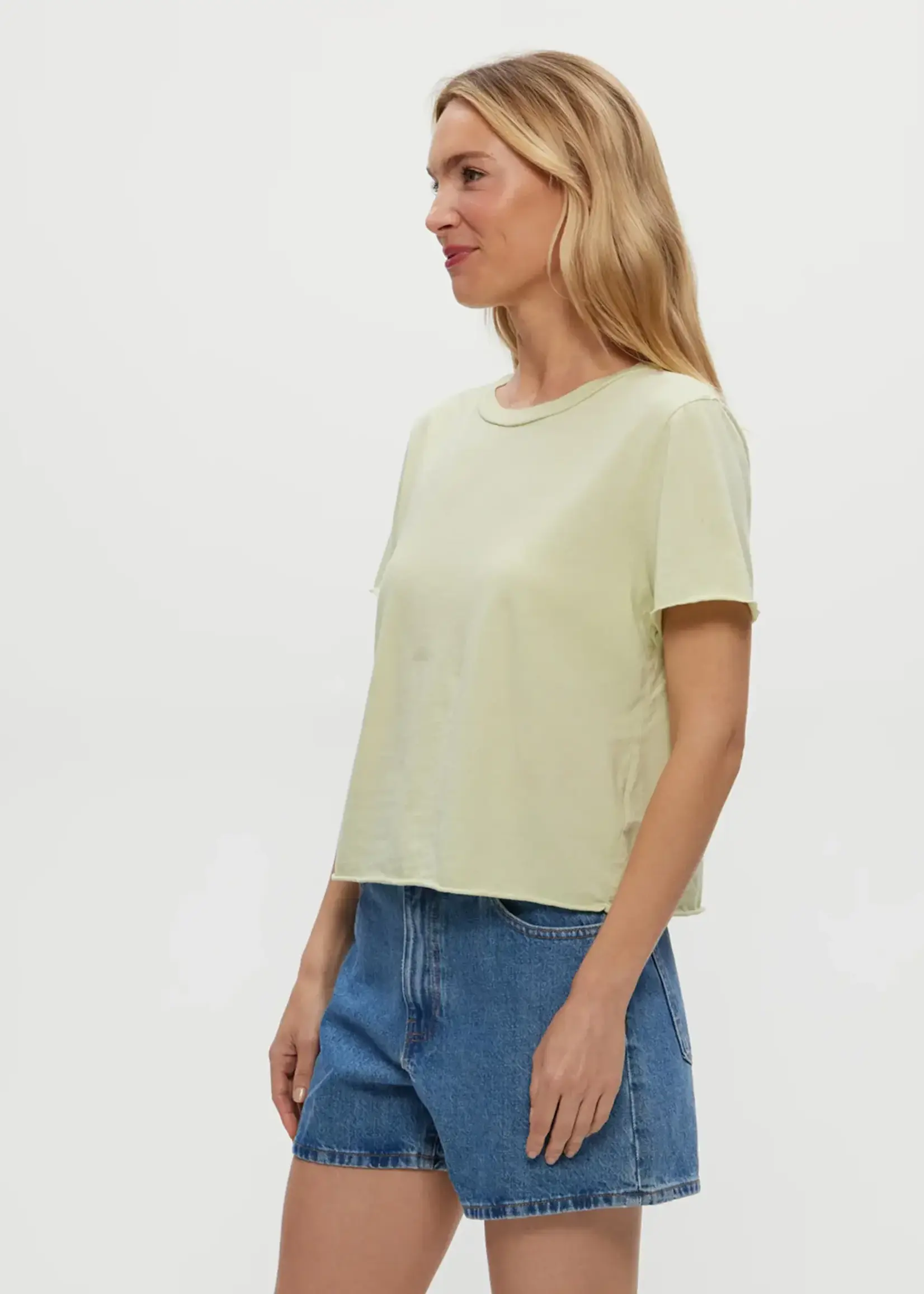 Michael Stars Jackie Raw Edge Crew Neck Tee