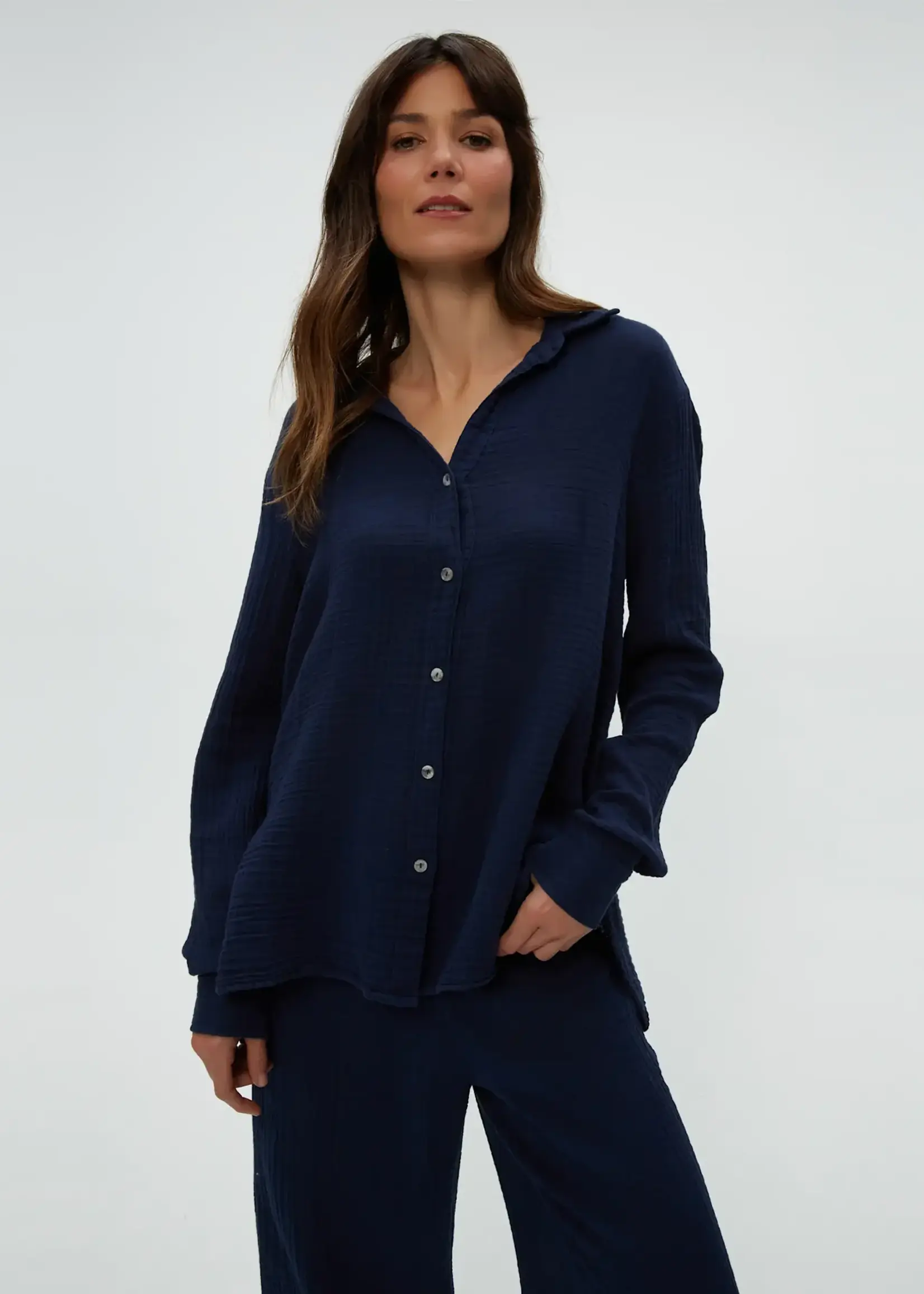 Michael Stars Leo Button Down Shirt Gauze