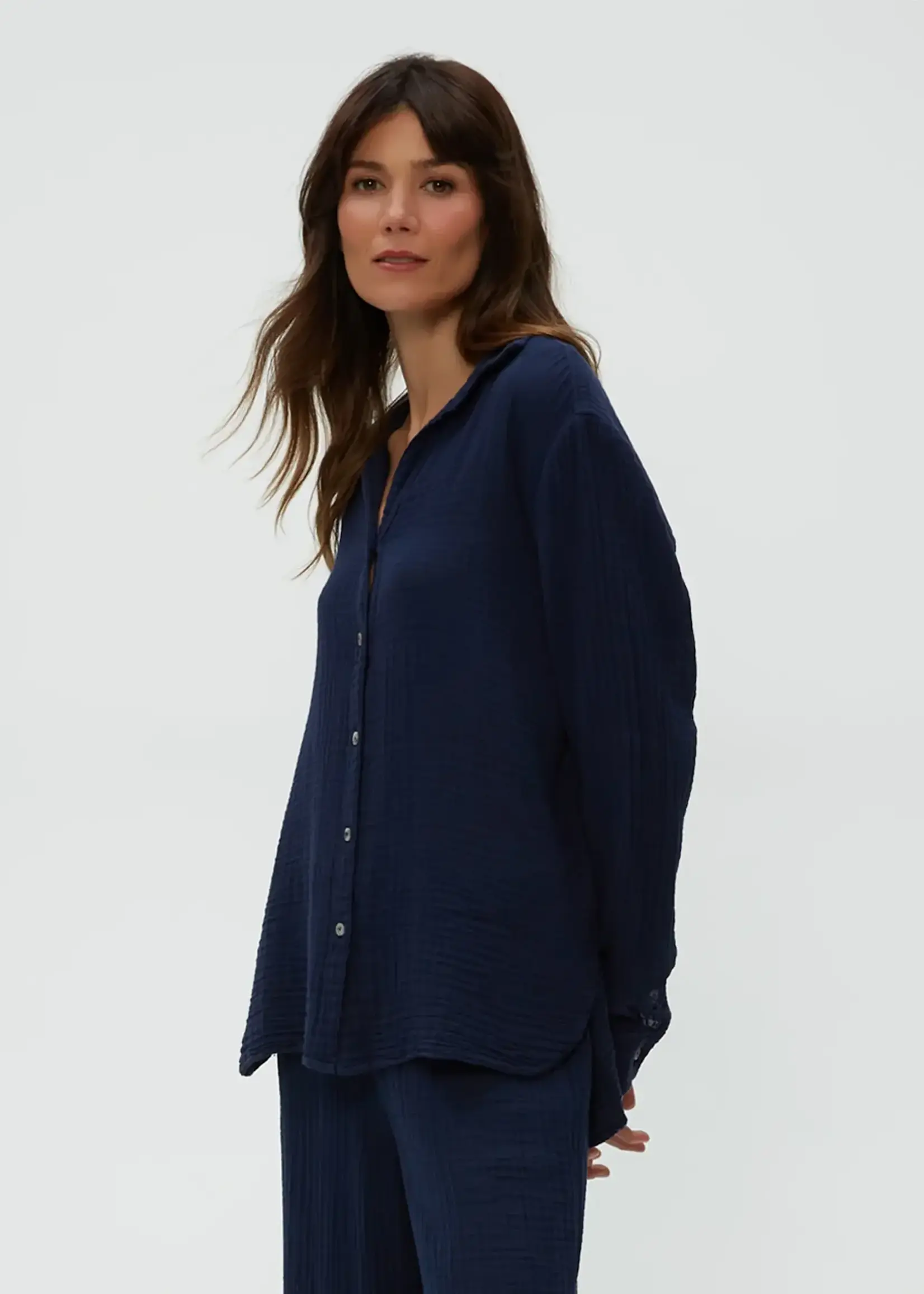 Michael Stars Leo Button Down Shirt Gauze
