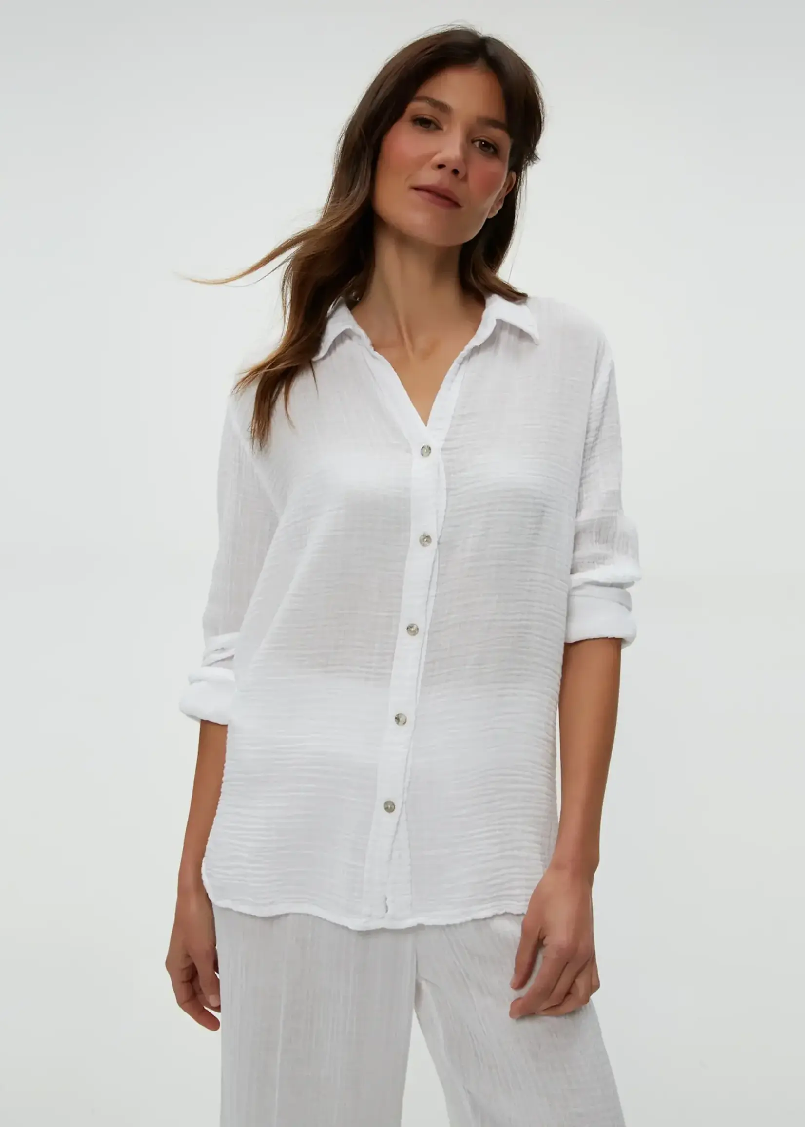 Michael Stars Leo Button Down Shirt Gauze