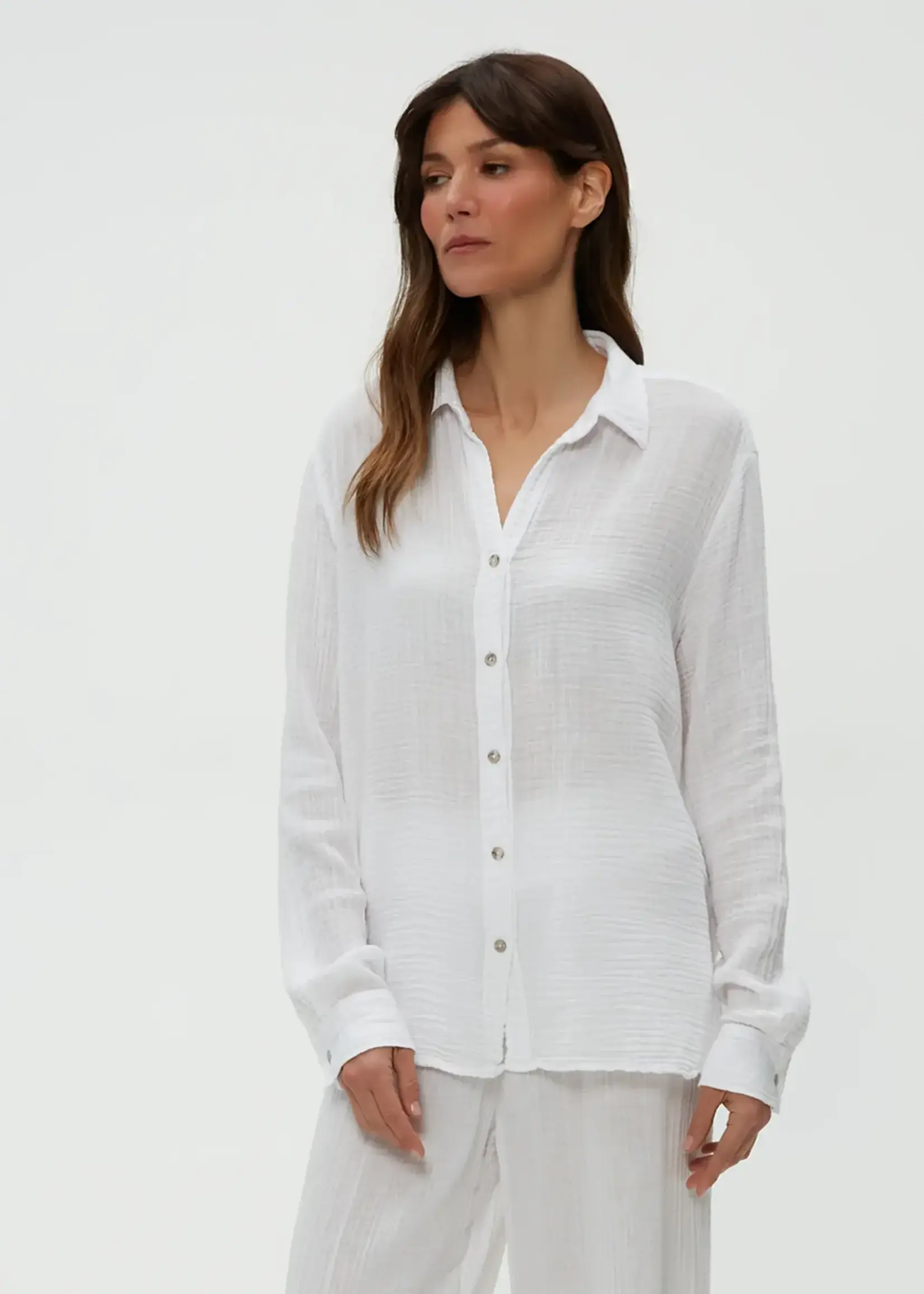 Michael Stars Leo Button Down Shirt Gauze