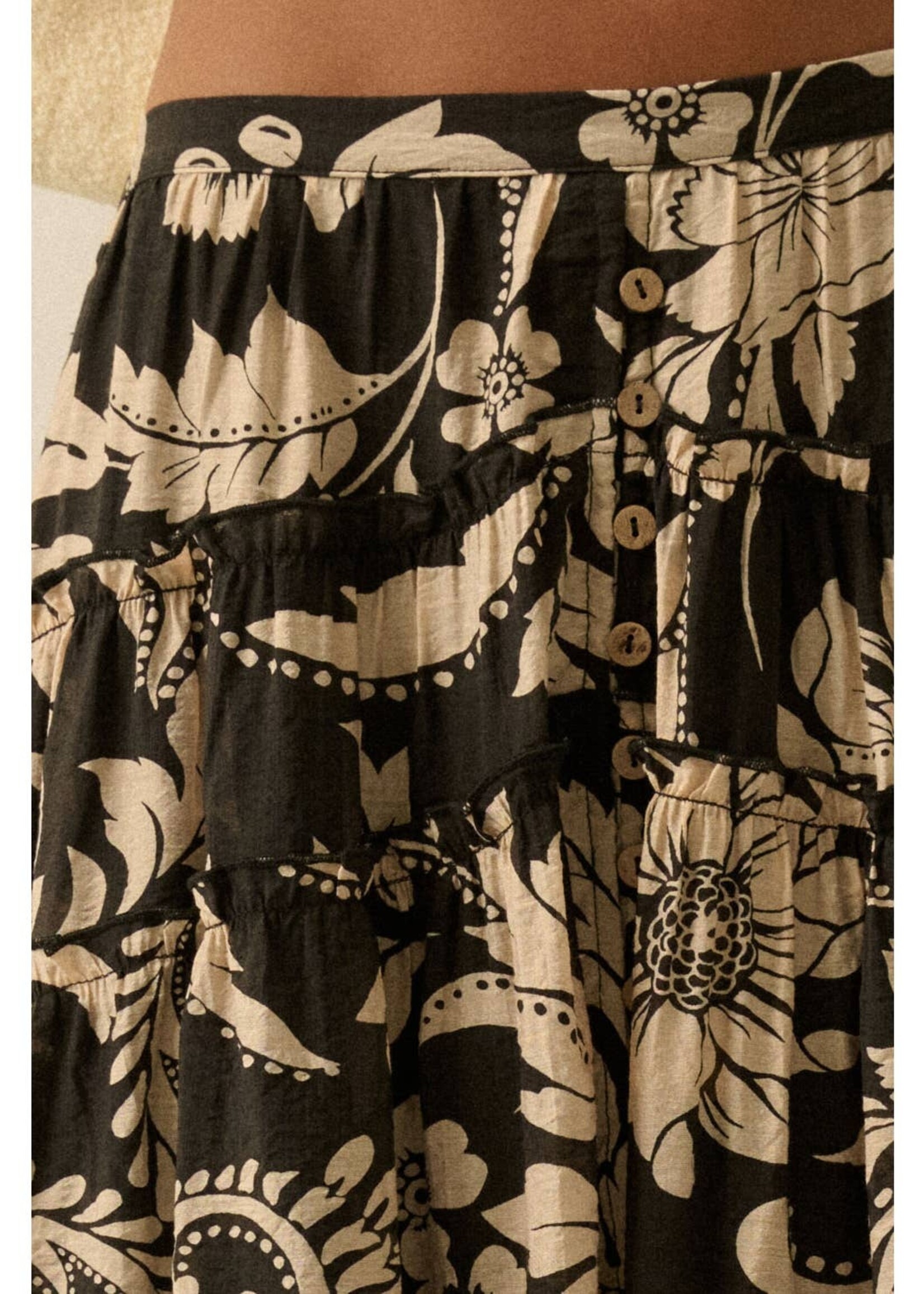 Promesa USA Ruffle Maxi Skirt Floral