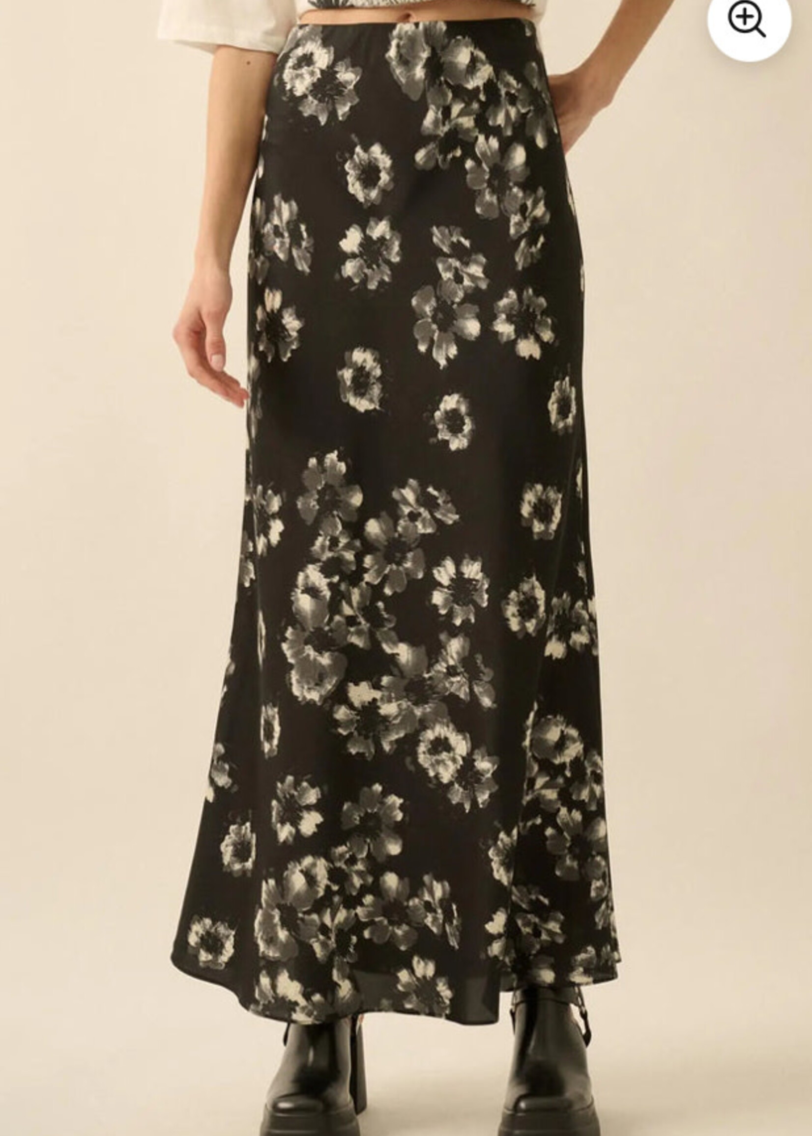 Promesa USA Floral Satin Maxi Skirt