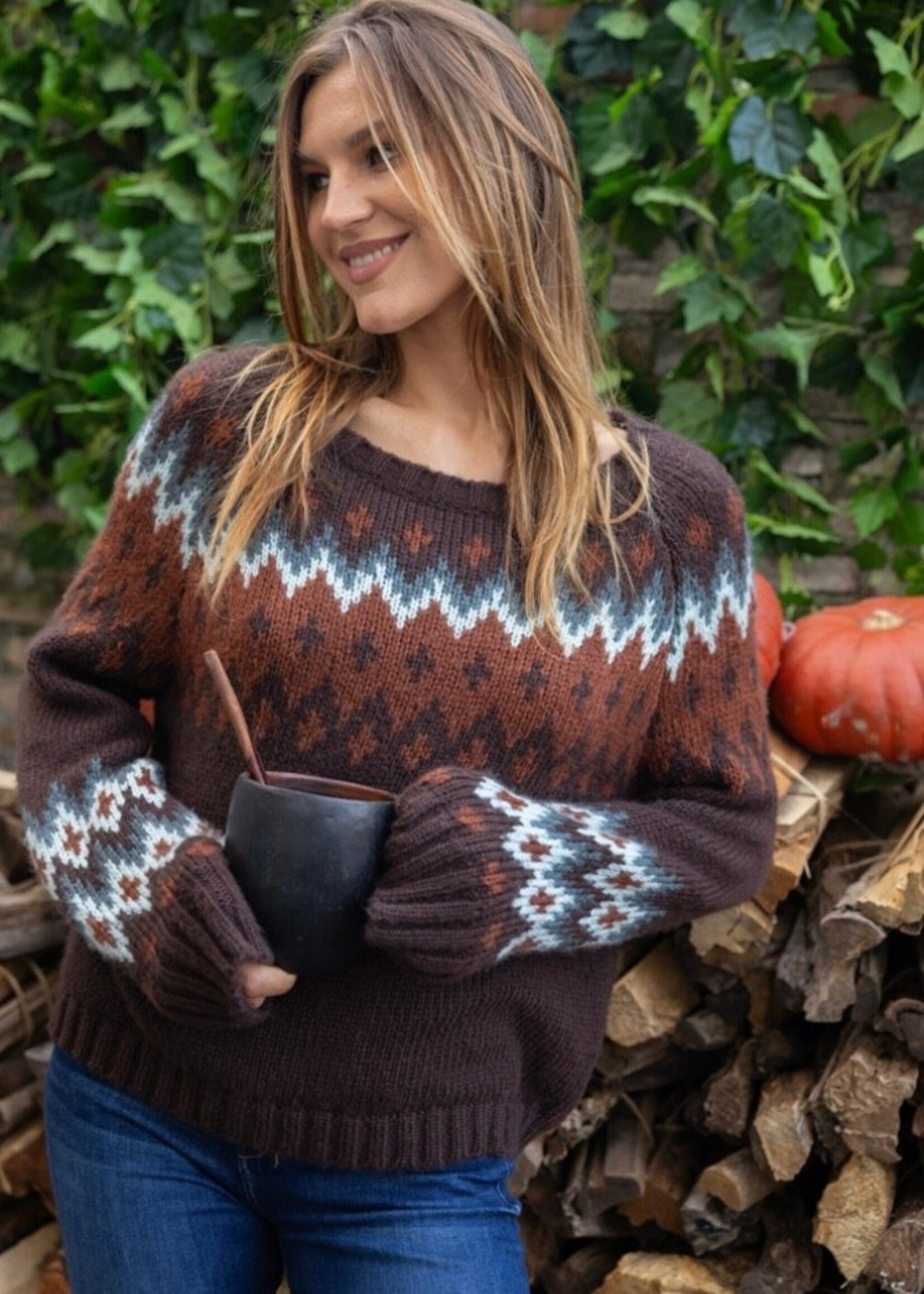 Wooden Ships Jaxon Fair Isle Raglan Chunky