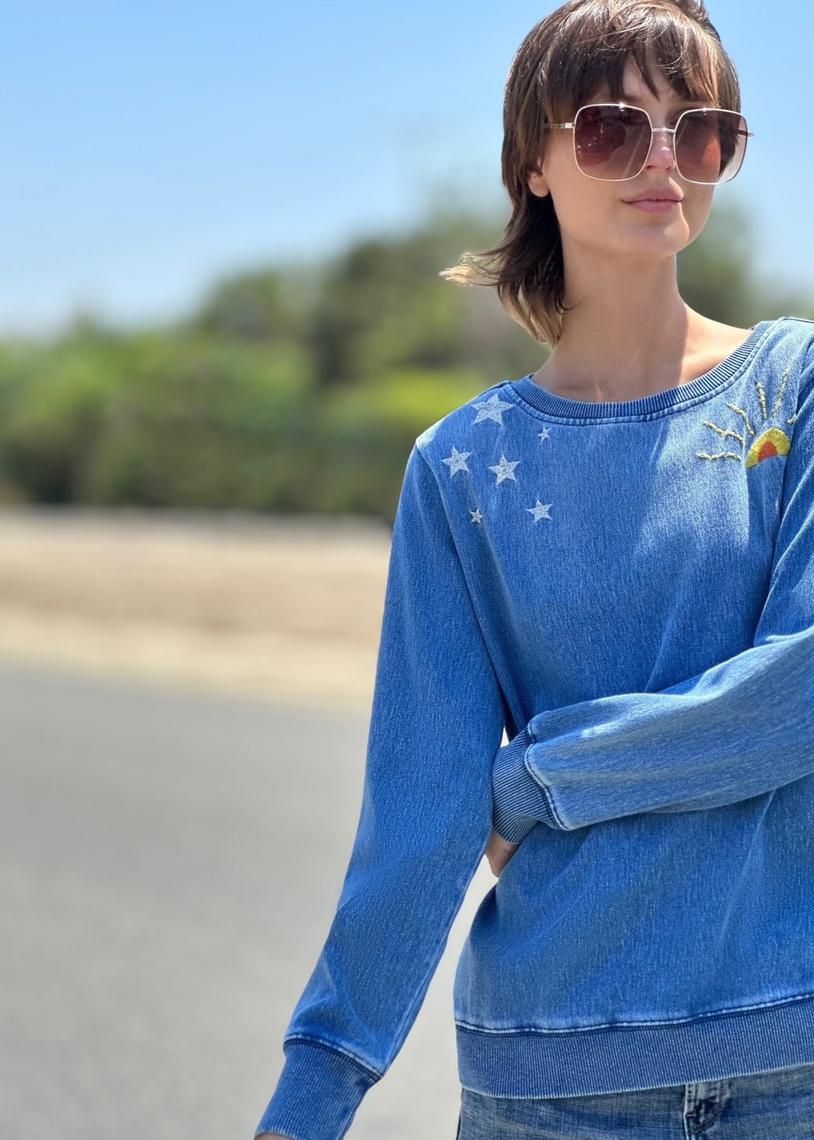 Billy T Hello Sunshine Sweatshirt - Denim